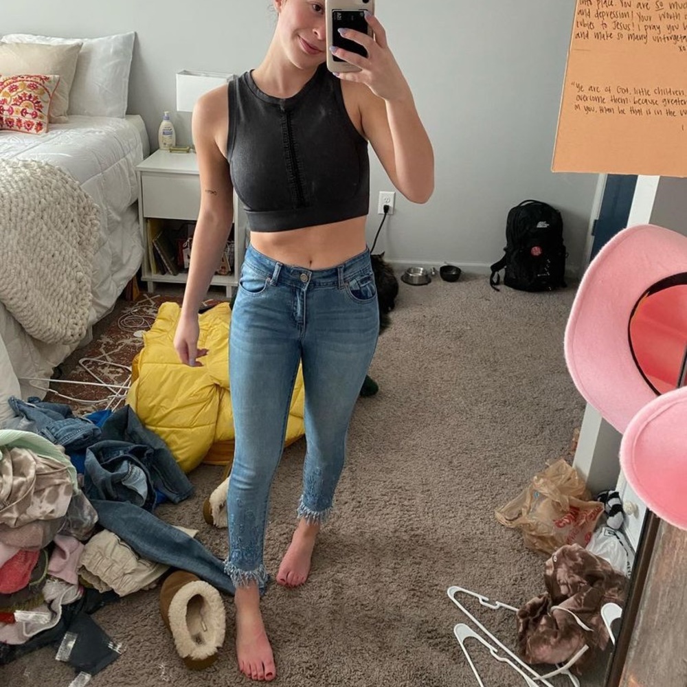 Embroidered jeans!